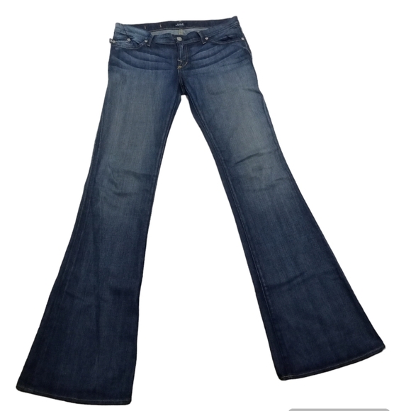Rock & Republic Denim Flare Mid Rise Studded Pocket Jean - Picture 1 of 9